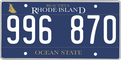 RI license plate 996870