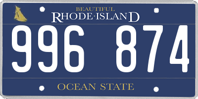 RI license plate 996874