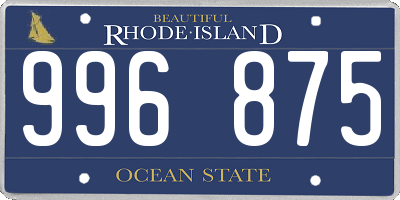 RI license plate 996875