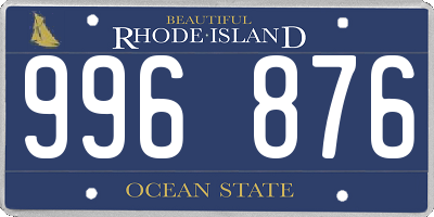 RI license plate 996876