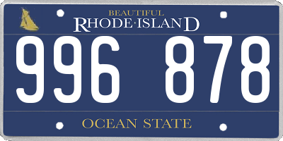 RI license plate 996878