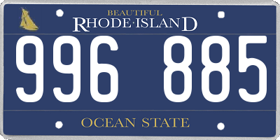 RI license plate 996885