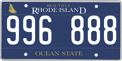 RI license plate 996888