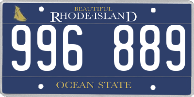 RI license plate 996889