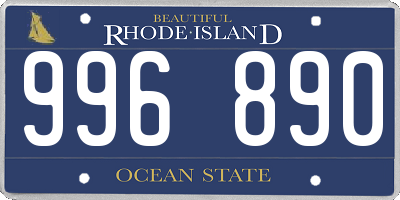 RI license plate 996890