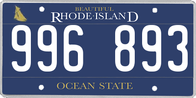 RI license plate 996893