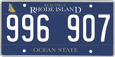 RI license plate 996907