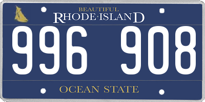 RI license plate 996908