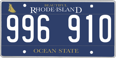 RI license plate 996910