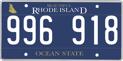 RI license plate 996918