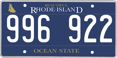RI license plate 996922