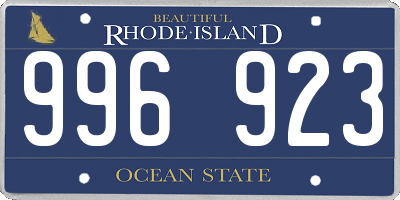 RI license plate 996923