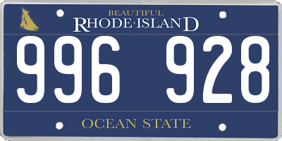 RI license plate 996928