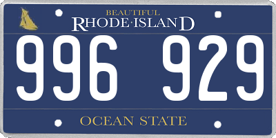 RI license plate 996929