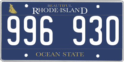 RI license plate 996930