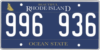 RI license plate 996936