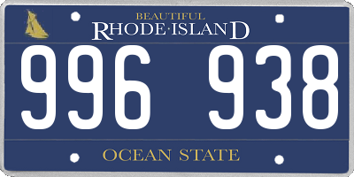 RI license plate 996938