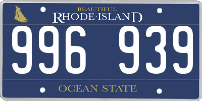 RI license plate 996939