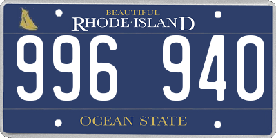 RI license plate 996940