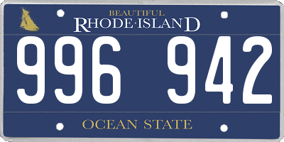 RI license plate 996942