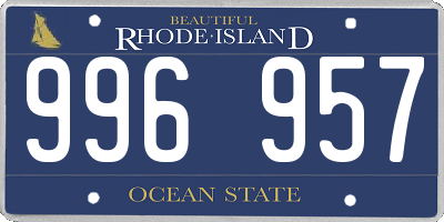 RI license plate 996957