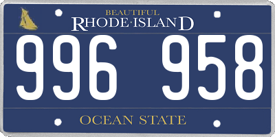 RI license plate 996958