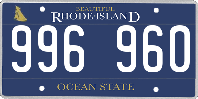 RI license plate 996960