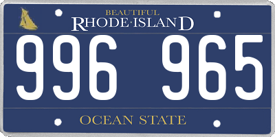 RI license plate 996965