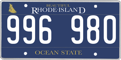 RI license plate 996980