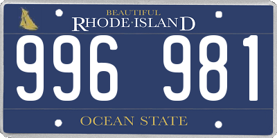 RI license plate 996981