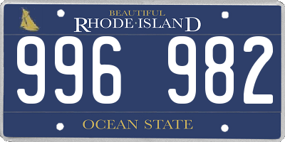 RI license plate 996982