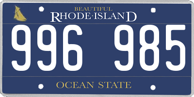 RI license plate 996985