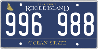 RI license plate 996988