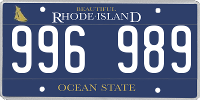 RI license plate 996989