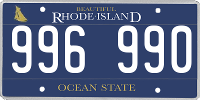 RI license plate 996990