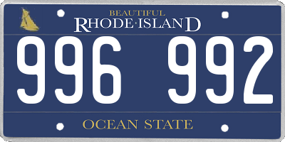 RI license plate 996992