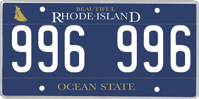 RI license plate 996996
