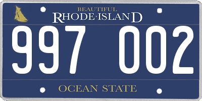 RI license plate 997002