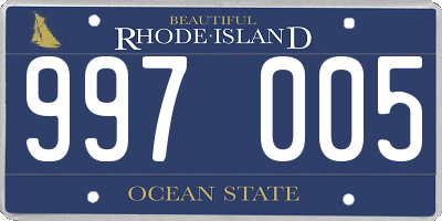 RI license plate 997005