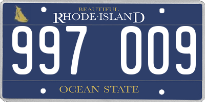 RI license plate 997009