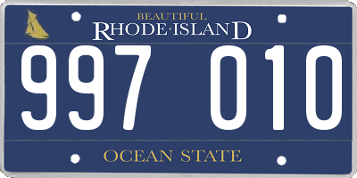 RI license plate 997010