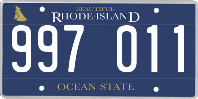 RI license plate 997011