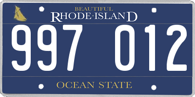 RI license plate 997012