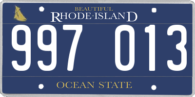 RI license plate 997013