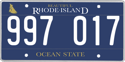 RI license plate 997017