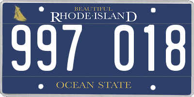 RI license plate 997018