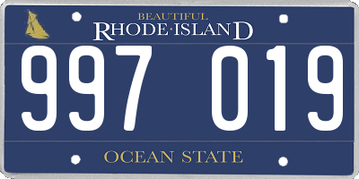 RI license plate 997019