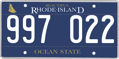 RI license plate 997022