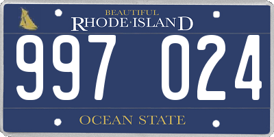 RI license plate 997024