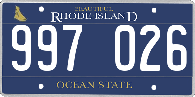 RI license plate 997026
